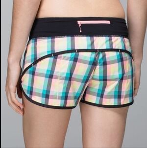 Lululemon Run: Speed Short 2-way StretchWee Wheezy Check Bleached Coral Cadet 6